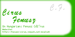 cirus fenusz business card